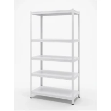 Стелаж Конструктор 2470×1200×600 мм, 150 кг/полицю, 5 полиць — фарбований каркас і полиці, колір білий